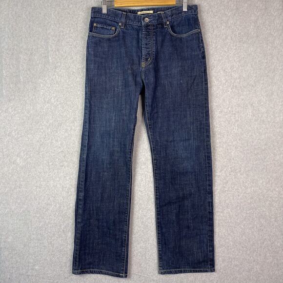 John Varvatos Mens 33 Authentic Fit Jeans Button Fly Blue Denim - Picture 1 of 10